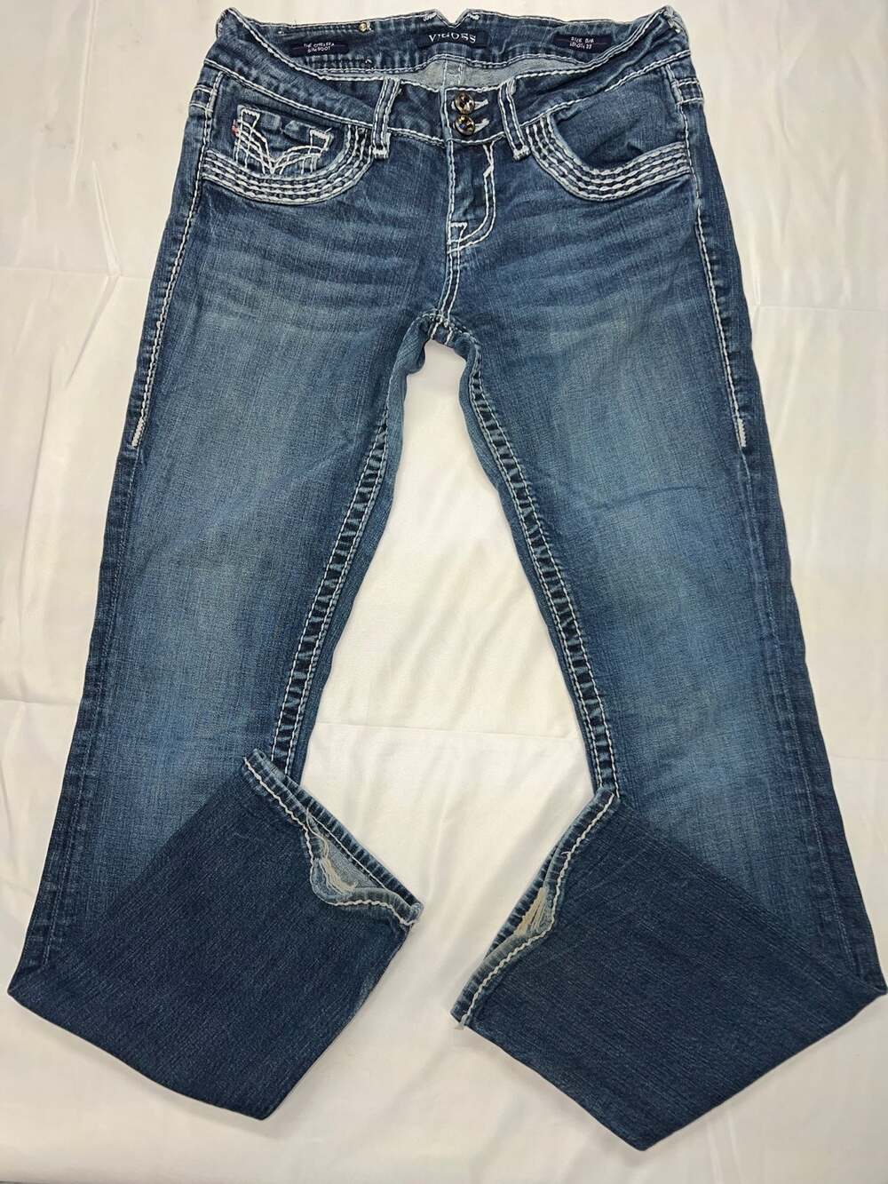 Vigoss The Chelsea Slim Boot Blue Jeans Size 5 6